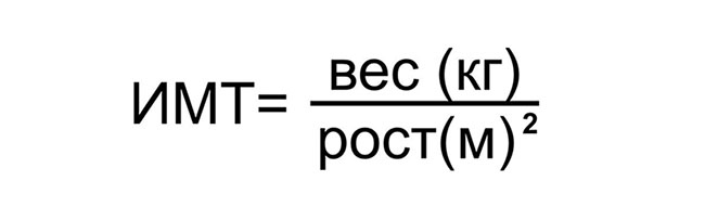 Формула для расчёта индекса массы тела (ИМТ)