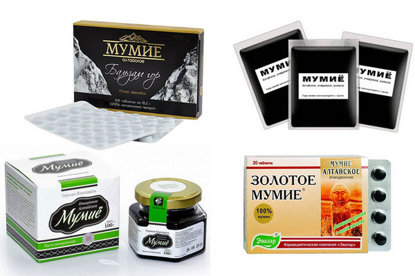 Аптечное мумиё для похудения в виде таблеток и смолы