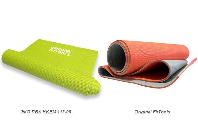 Коврики для занятия йогой ЭКО ПВХ HKEM113-06 и Original FitTools