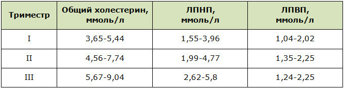 Нормы содержания холестерина в крови у беременных