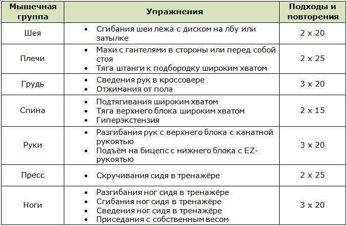 Программа разминки для силовой тренировки для мужчин