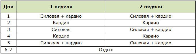 Примерная программа тренировок для похудения за 3 месяца