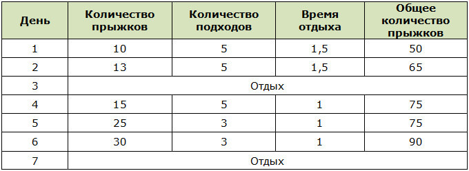 Общеразвивающая программа прыжковых упражнений для начинающих