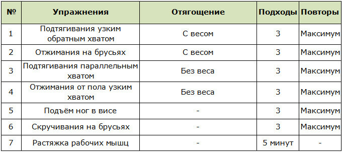 Домашняя тренировка на массу для мышц рук и пресса