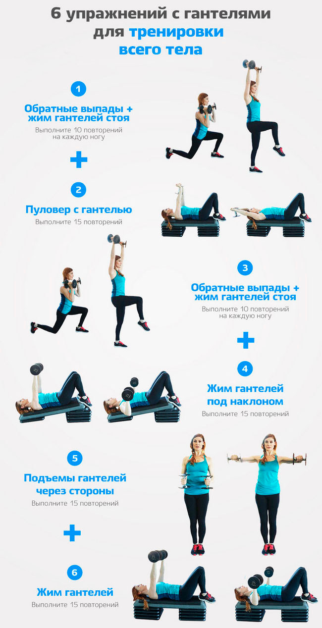 Упражнения с гантелями для похудения